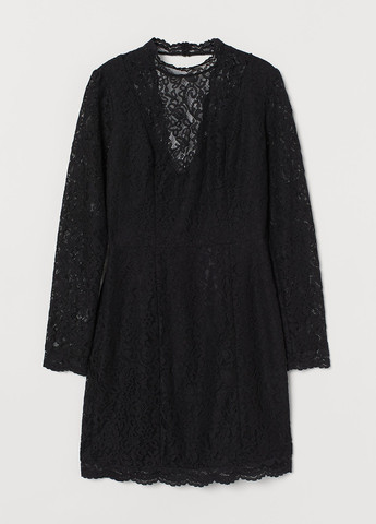 Чорна кежуал, вечірня сукня а-силует H&M однотонна