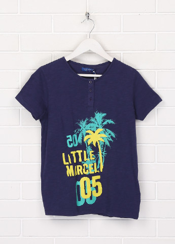 Темно-синяя летняя футболка Little Marcel