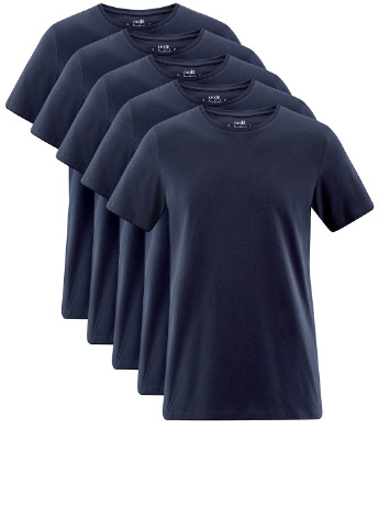 Темно-синяя футболка (5 шт.) Oodji