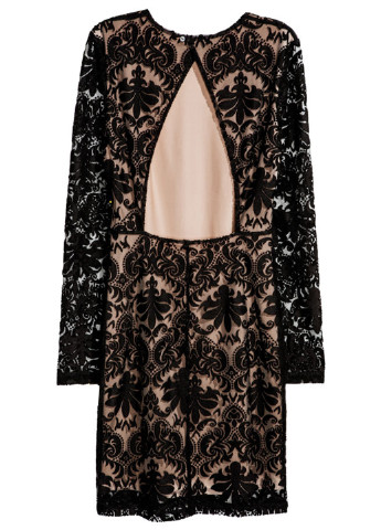 Черное коктейльное платье H&M с орнаментом