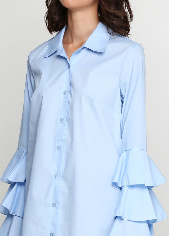 Голубое кэжуал платье рубашка Boohoo Boutique однотонное