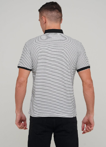 Черно-белая футболка-поло для мужчин Trend Collection в полоску