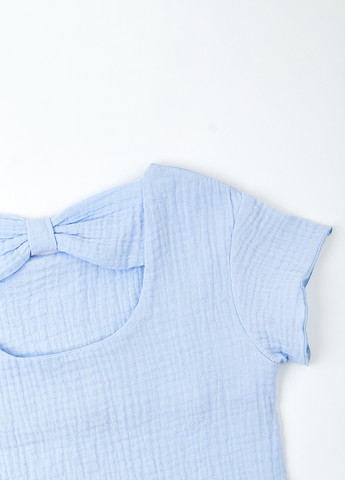 Блакитний літній комплект (футболка, шорти) KRAKO