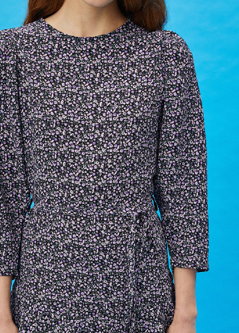 Комбинированное кэжуал платье клеш KOTON с цветочным принтом