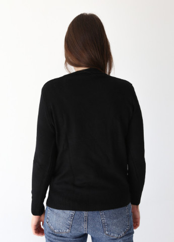 Черный демисезонный свитер женский черный прямой с орнаментом JEANSclub Прямая