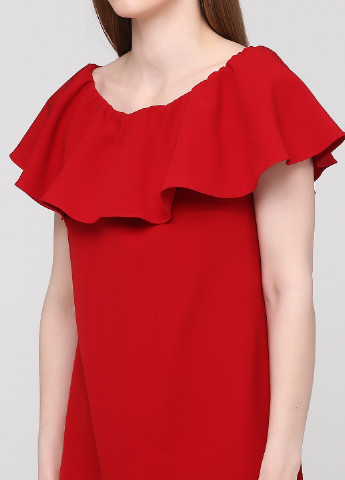 Красное кэжуал платье NikTan однотонное