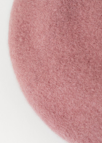 Берет H&M однотонный розовый кэжуал шерсть, фетр