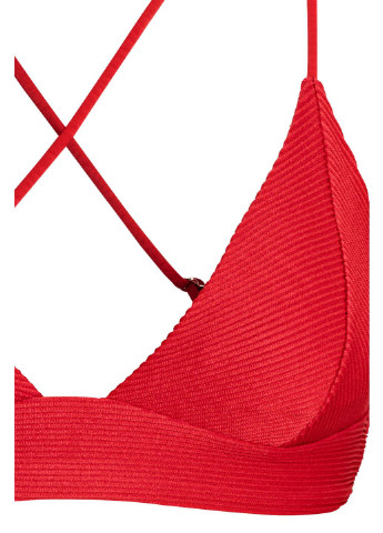 Купальный лиф H&M однотонный красный пляжный