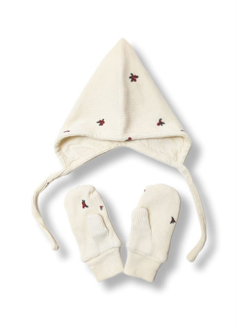 Кремовий демісезонний комплект (шапка, рукавиці) H&M