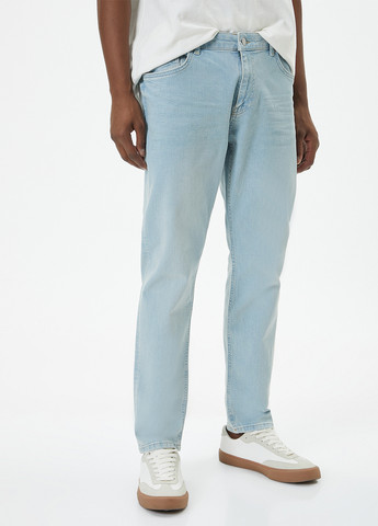 Голубые летние прямые джинсы KOTON