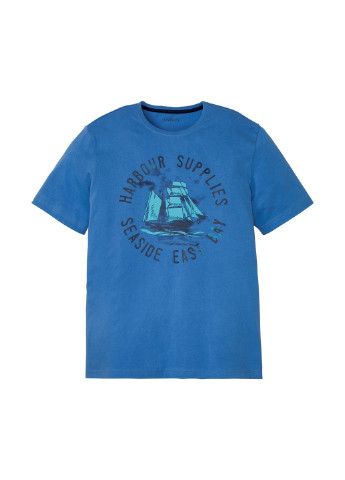 Піжама (футболка, шорти) Livergy футболка + шорти напис синя домашня бавовна, трикотаж