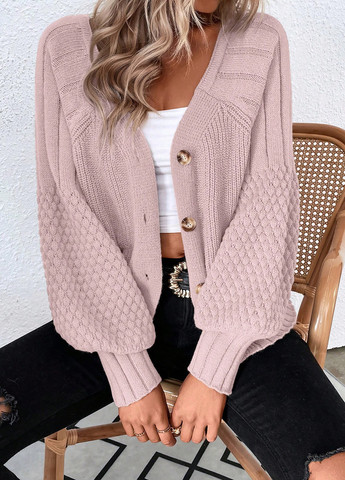Пудровый демисезонный кардиган SHEIN
