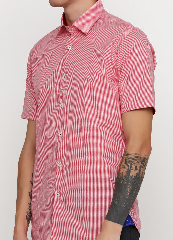 Светло-красная кэжуал рубашка в клетку Pako Lorente с коротким рукавом