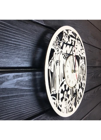 Годинник настінний великий з берези «Планета Зоряних Війн» 7Arts (253566127)