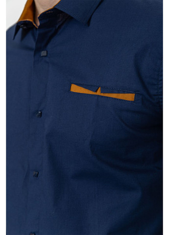 Темно-синяя кэжуал рубашка однотонная Ager