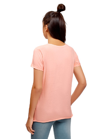 Бледно-розовая летняя футболка Oodji