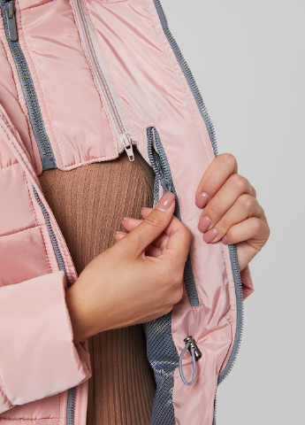 Розовая зимняя слингокуртка для беременных Lullababe