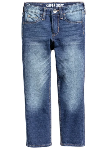 Синие демисезонные прямые джинсы H&M