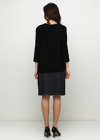 Чорний демісезонний комплект (блуза, спідниця) Brandtex Collection