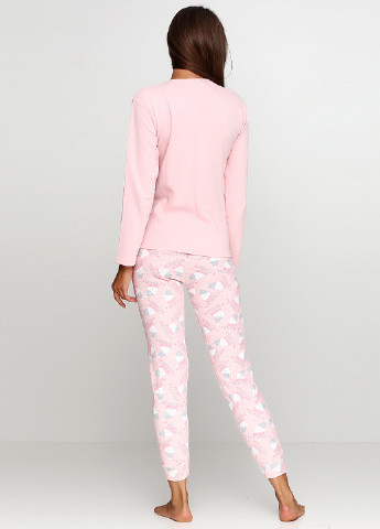 Светло-розовая всесезон пижама (лонгслив, брюки) Fawn