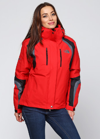 Красная зимняя куртка лыжная The North Face