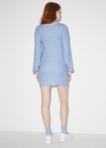 Голубое кэжуал платье Clockhouse однотонное