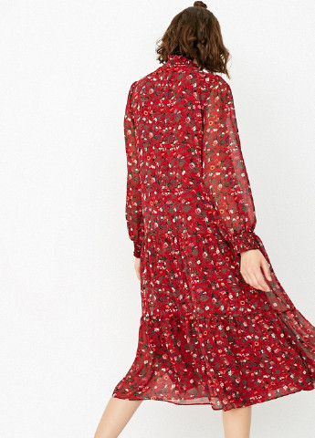 Красное кэжуал платье а-силуэт Only с цветочным принтом