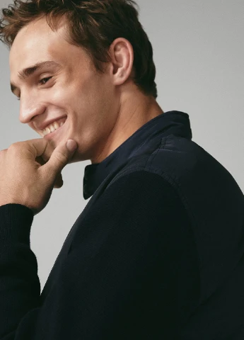 Темно-синя демісезонна куртка Massimo Dutti