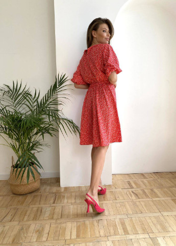Красное сукня Nenka с цветочным принтом