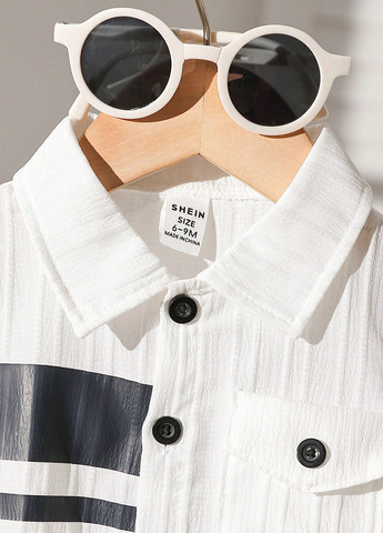 Чорно-білий демісезонний комплект (сорочка, штани) SHEIN