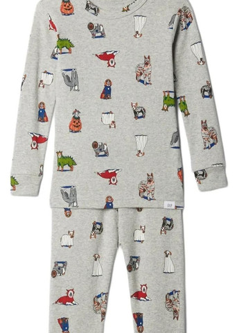 Серая всесезон пижама (лонгслив, брюки) лонгслив + брюки Gap