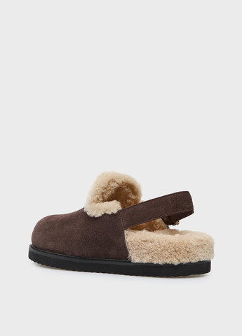 Коричневые сабо PRPY без каблука с мехом