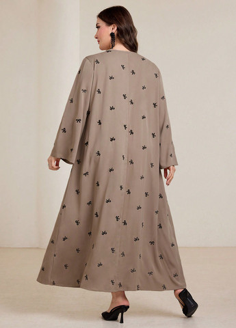 Кавова кежуал сукня а-силует SHEIN з малюнком