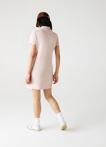 Розовое кэжуал платье поло Lacoste однотонное