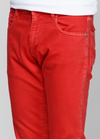 Красные кэжуал демисезонные со средней талией брюки Rifle