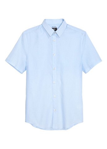 Светло-голубой кэжуал рубашка H&M с коротким рукавом
