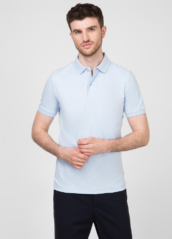 Голубой футболка-поло для мужчин Calvin Klein однотонная