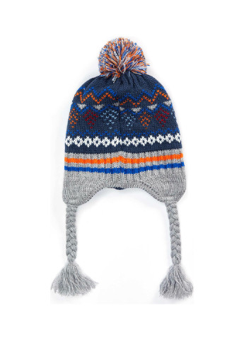 Комплект(шапка,шарф) DeFacto шапка ушанка синяя кэжуал акрил