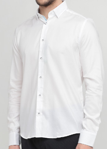 Белая кэжуал рубашка однотонная Benson & Cherry