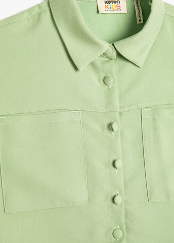 Оливковая кэжуал рубашка однотонная KOTON