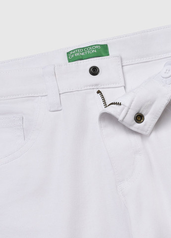 Белые кэжуал демисезонные брюки зауженные United Colors of Benetton