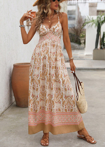 Комбинированное кэжуал платье SHEIN с орнаментом