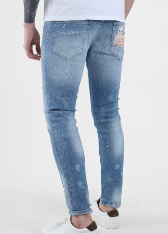 Голубые демисезонные голубые джинсы с потертостями Dsquared2