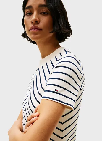 Молочна кежуал сукня сукня-футболка Tommy Hilfiger в смужку