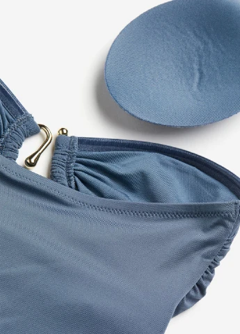 Сіро-синій літній купальник суцільний, бандо H&M