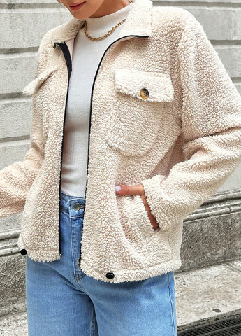 Светло-бежевая демисезонная куртка SHEIN