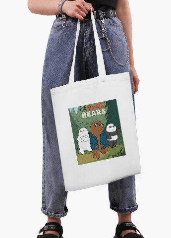 Еко сумка шоппер біла Вся правда про ведмедів (We Bare Bears) (9227-2664-WT-2) екосумка шопер 41*35 см MobiPrint (219151216)