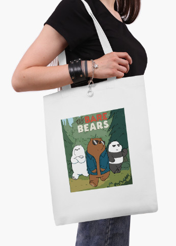 Еко сумка шоппер біла Вся правда про ведмедів (We Bare Bears) (9227-2664-WT-2) екосумка шопер 41*35 см MobiPrint (219151216)