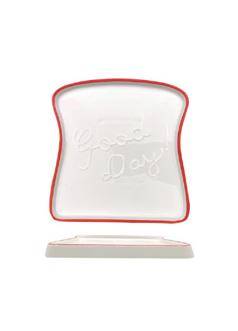 Тарелка керамическая 6736 17.5х16 см красная No Brand (253542342)