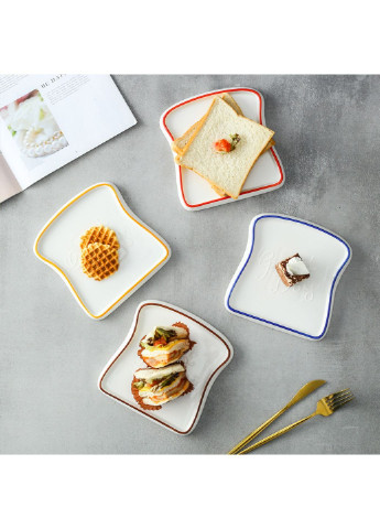 Тарелка керамическая 6736 17.5х16 см красная No Brand (253542342)